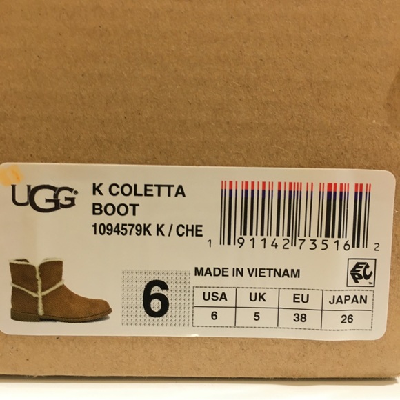 UGG Coletta Big Kids Ankle Boots -Chestnut Suede / UGGpure -Youth US 6 -NEW - Picture 8 of 8